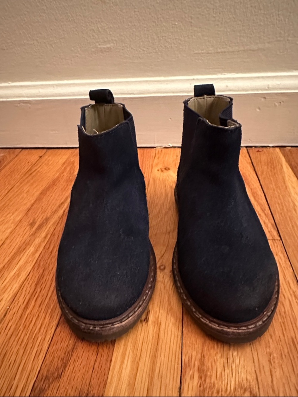 Janie and Jack Toddler Navy Faux Suede Blue Chelsea Boots Size 6